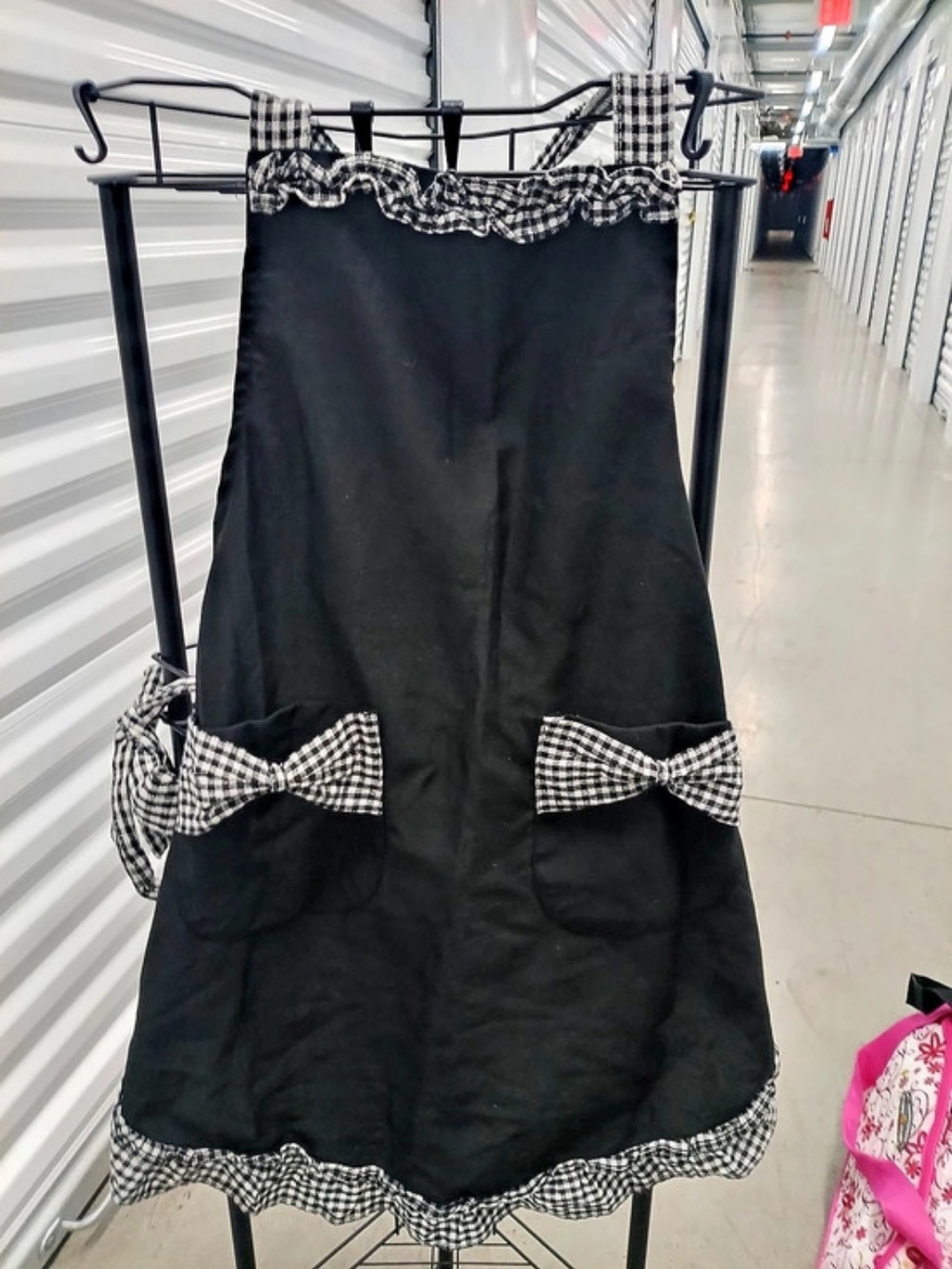 Vintage Apron With Checkers And Ruffles